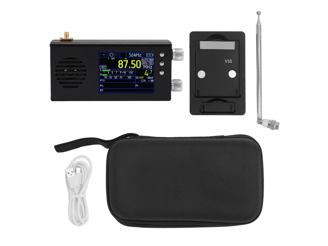 Rádio Portátil De Onda Curtas Com Tela Lcd E Bateria 5000mah