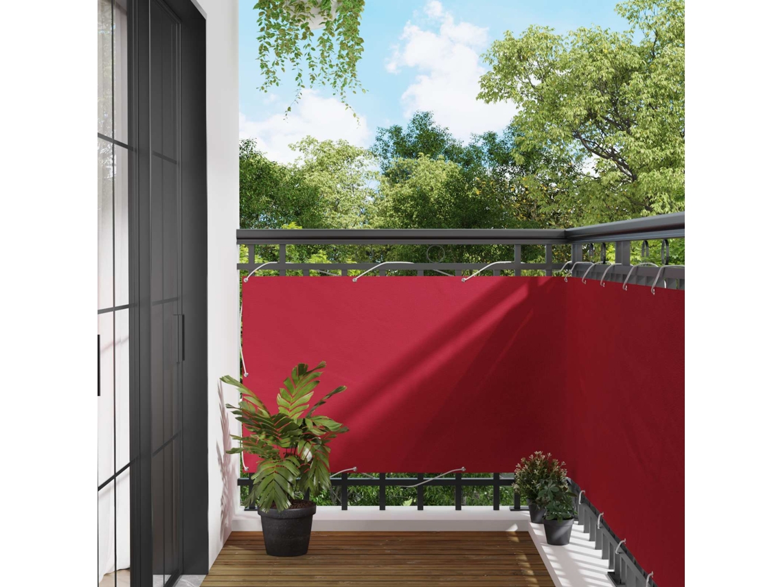 Vidaxl Tela De Varanda 100 X 500 Cm Tecido Oxford Retangular Vermelho