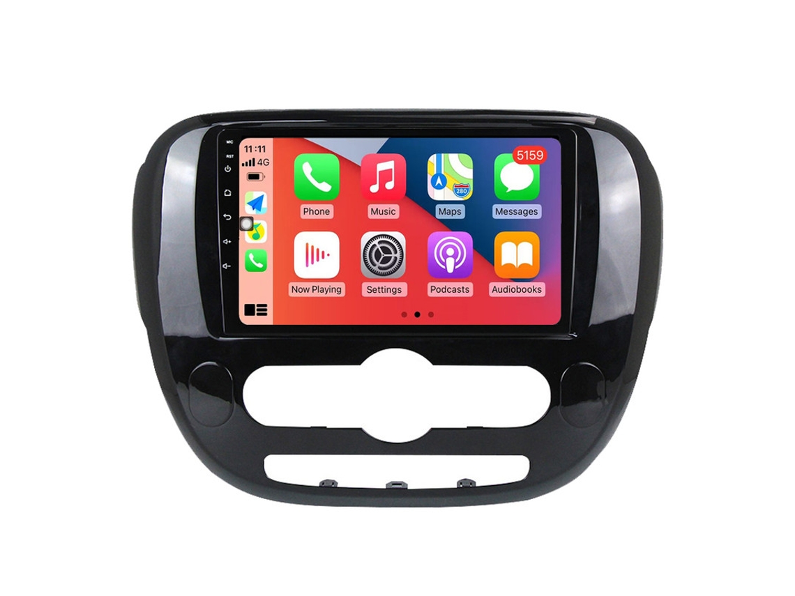 Auto Rádio Carro Bluetooth Autoradio 8GB RAM 128G ROM CarPlay Navegação GPS Ecrã Táctil RoverOne para Kia Soul 2 PS 2013-2019  