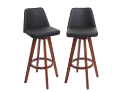 Conjunto de 2 banquetas giratórias para balcão em PVC preto e madeira 04_0007454