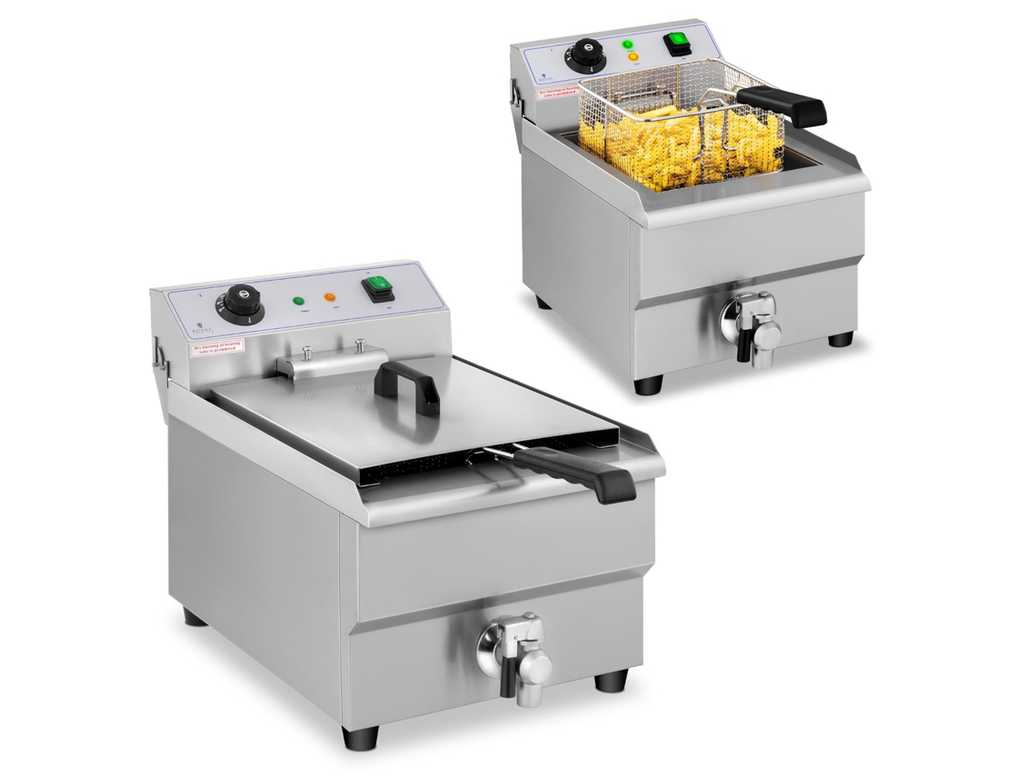 Fritadeira elétrica com torneira, 16L, 230V, ROYAL CATERING