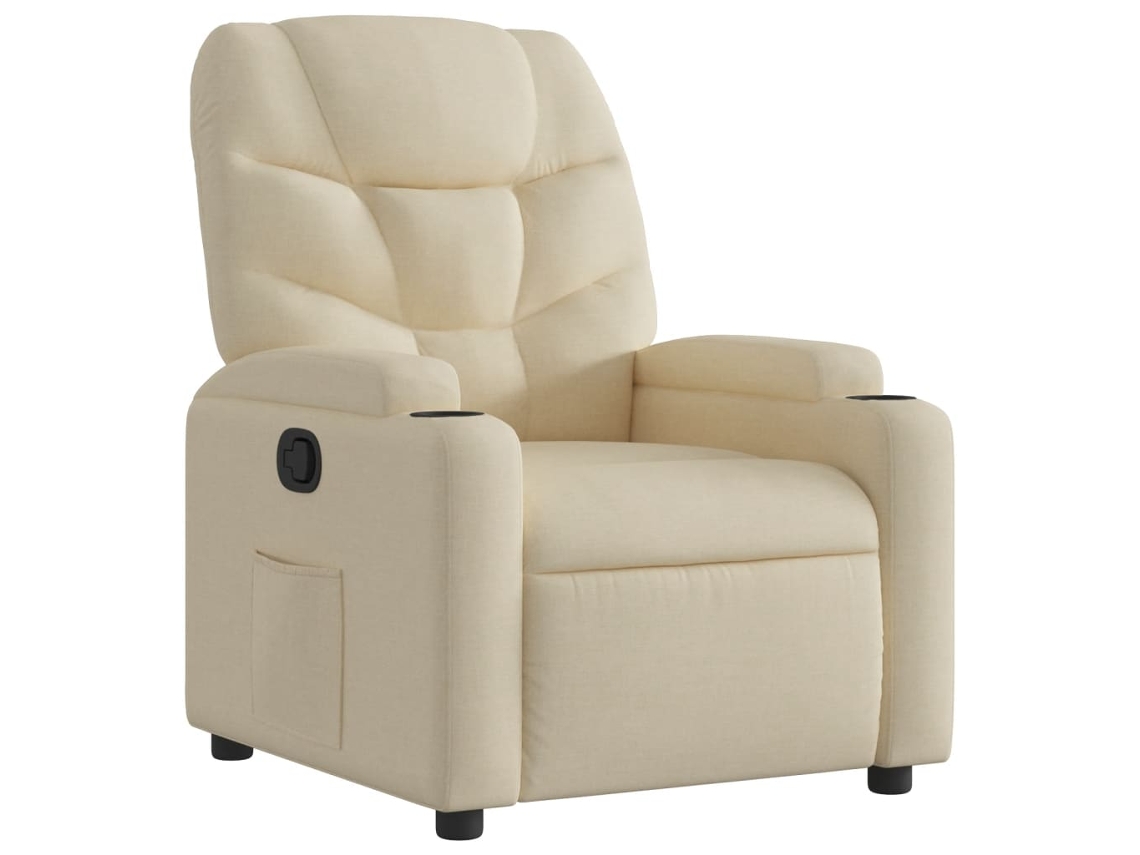Recliner Chair, Recliner Chairs Vidaxl Creme Tecido