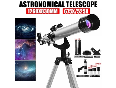 PROMORE 525X Telescópio Astronómico F60700 - Lente de Reflexão 700mm / 60mm - Finderscope TEMPSA