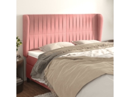 Vidaxl Cabeceira Cama C/ Abas Veludo 163x23x118/128 Cm Rosa