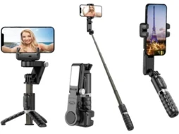 Estabilizador De Smartphone, Bastão De Selfie Com Rastreamento Facial Automático De 2 Eixos, Tripé E Luz Led
