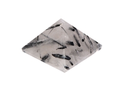Pirâmide de Cristal de Quartzo Rutilado Preto | S/MARCA