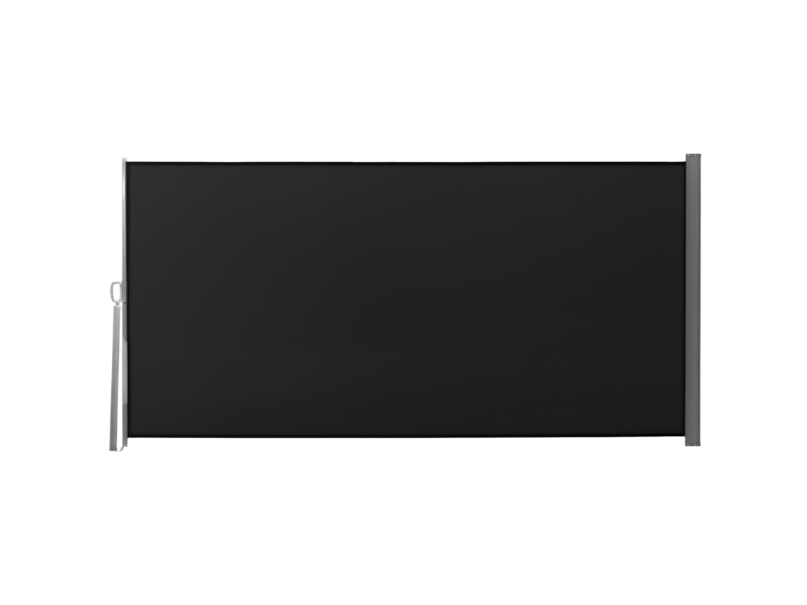 Toldo Lateral Retrátil, 3 X 1,6 M, Metal, Poliéster Impermeável, Preto ESSÊNCIACASA