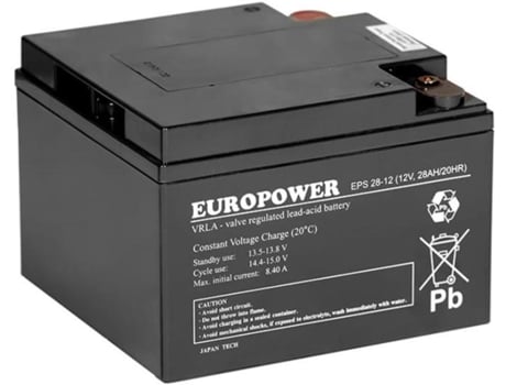 Akumulator Agm Europower Serii Eps 12v 28ah (zywotnosc 8 12 Lat)