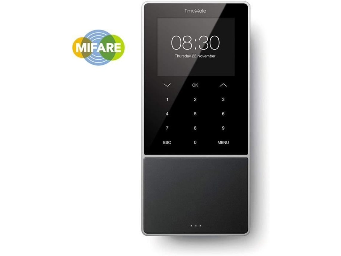 Sistema de Controle de Ponto Timemoto Tm-818 Sc com Leitor Mifare e Rfid para Até 2.000 Usuários Incluindo Software