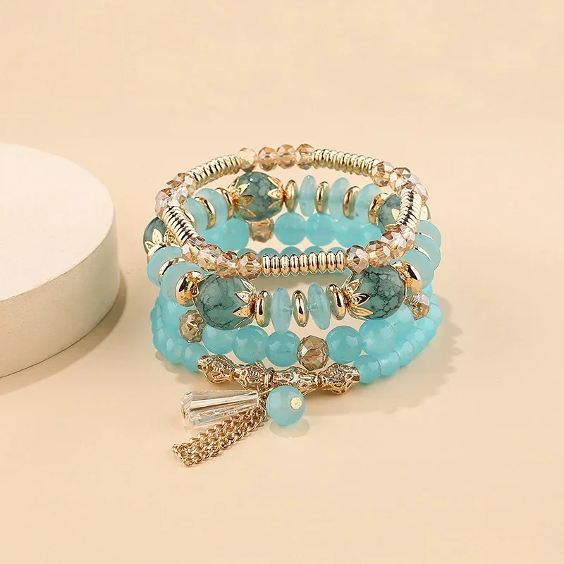 Conjunto De Pulseiras De Contas Empilháveis Estilo Simi