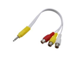Pacote com 1 Cabo Adaptador de Vídeo Rca Vermelho/branco/amarelo AQUAFORGE (cabo Áudio Fêmea 3,5 Mm para Skyworth/tcl)