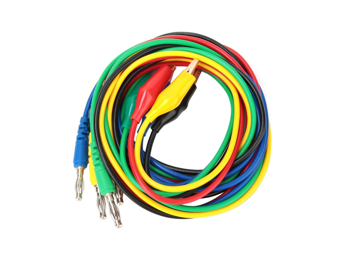 Fio de Teste Adaptador Plugue Banana 4mm para Clipa de Jacaré 10mm com Cabo de Sonda | S/MARCA