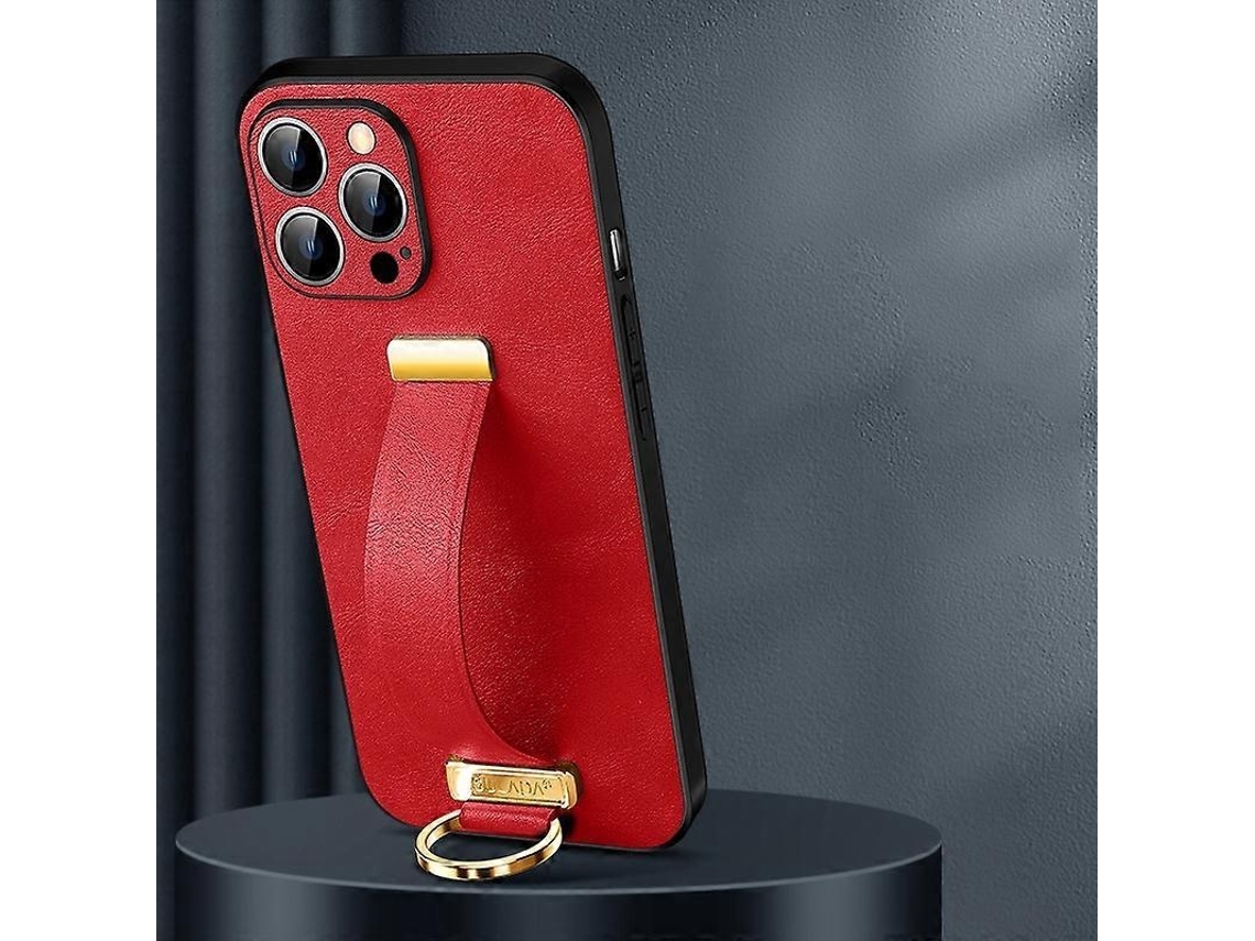 Lurelia Capa Iphone 14 Pro Max Couro Pu Pc Toque Suave Vermelho