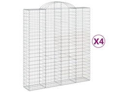 Gabion Basket, Gabion Baskets Vidaxl Prateado Ferro (200 X 50 X 220/240 Cm)