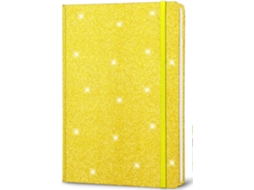 Caderno De Capa Dura A5, Tamanho 8,3 X 5, 7 Polegadas, Com 160 Páginas Pautadas, Acabamento Com Glitter Que Não Descasca, Adolescentes