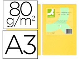 Papel de Cor Q Connect Din A3 80Gr Amarelo Embalagem de 500 Folhas
