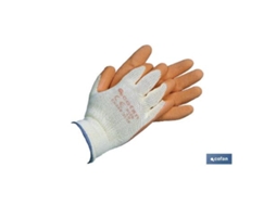 Guante latex rugoso naranja talla 9   caja 12 unid.