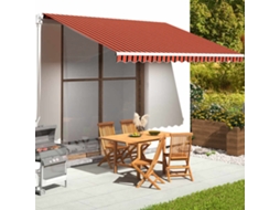 Vidaxl Tecido De Substituição Para Toldo Laranja E Castanho 430x345 Cm Poliéster