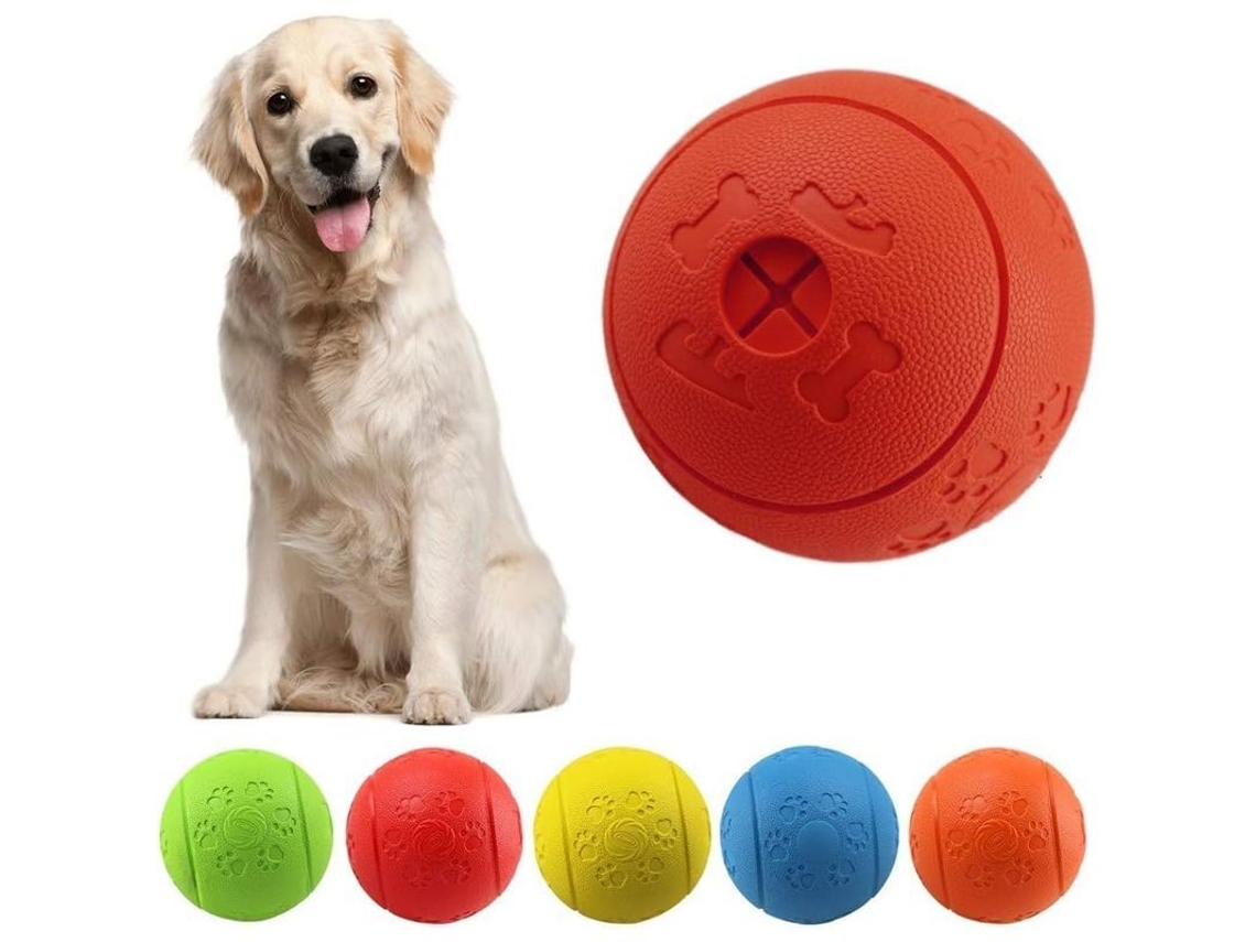 2026-pelota Juguete Para Perros Pelota De Golosinas Resistente A Mordiscos De Caucho Para Entrenamiento Iq Ejercicio Rojo