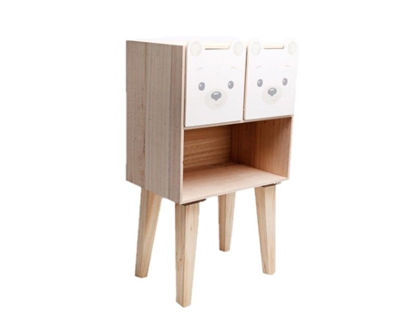 Coração Do Lar Mesa De Cabeceira Infantil Ourson L. 40 X H. 66 Cm Branco Sil