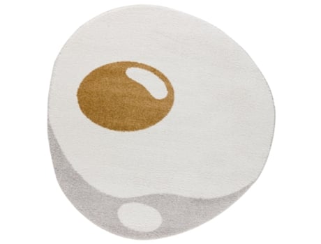 Tapete Yellow Tipi Just Egg Polipropileno Bege (120x170cm)