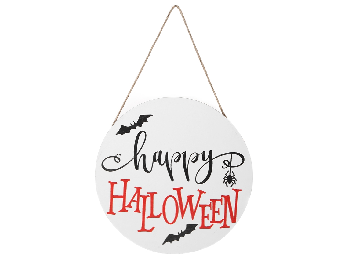 Placa de Porta de Madeira para Halloween, Decoração de Jardim LAXISCREED