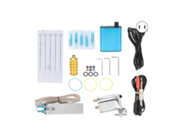 Kit de tatuagem Liner, máquina de tatuagem com acessórios, kit para iniciantes, 90-265 V, prata