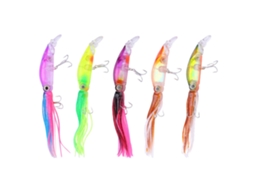 Octopus Lure (lifelike Bait, Durable Steel Hook) 18.5cm/17g, 5 Pieces Per Set