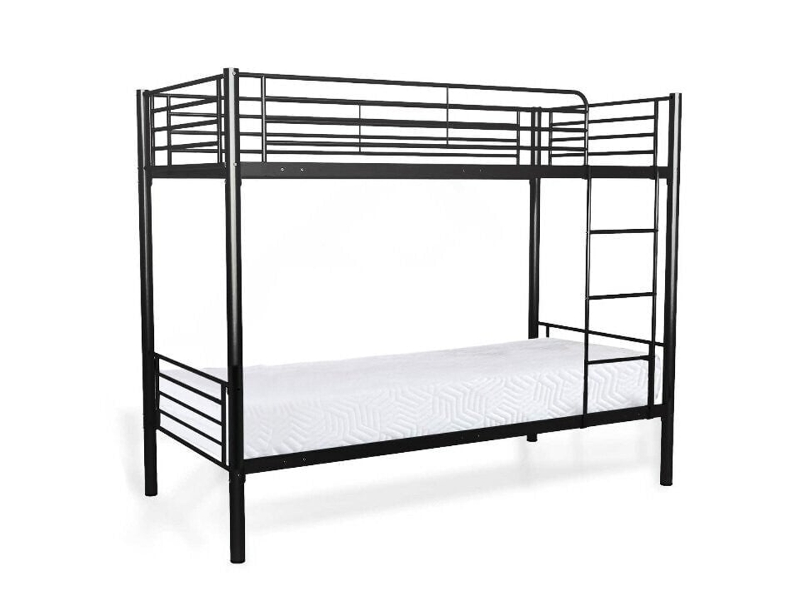 Beliche Duplo 90Cm Metal As110 Preto 1 Colchão 90X190Cm SALDOSYSTOCKS