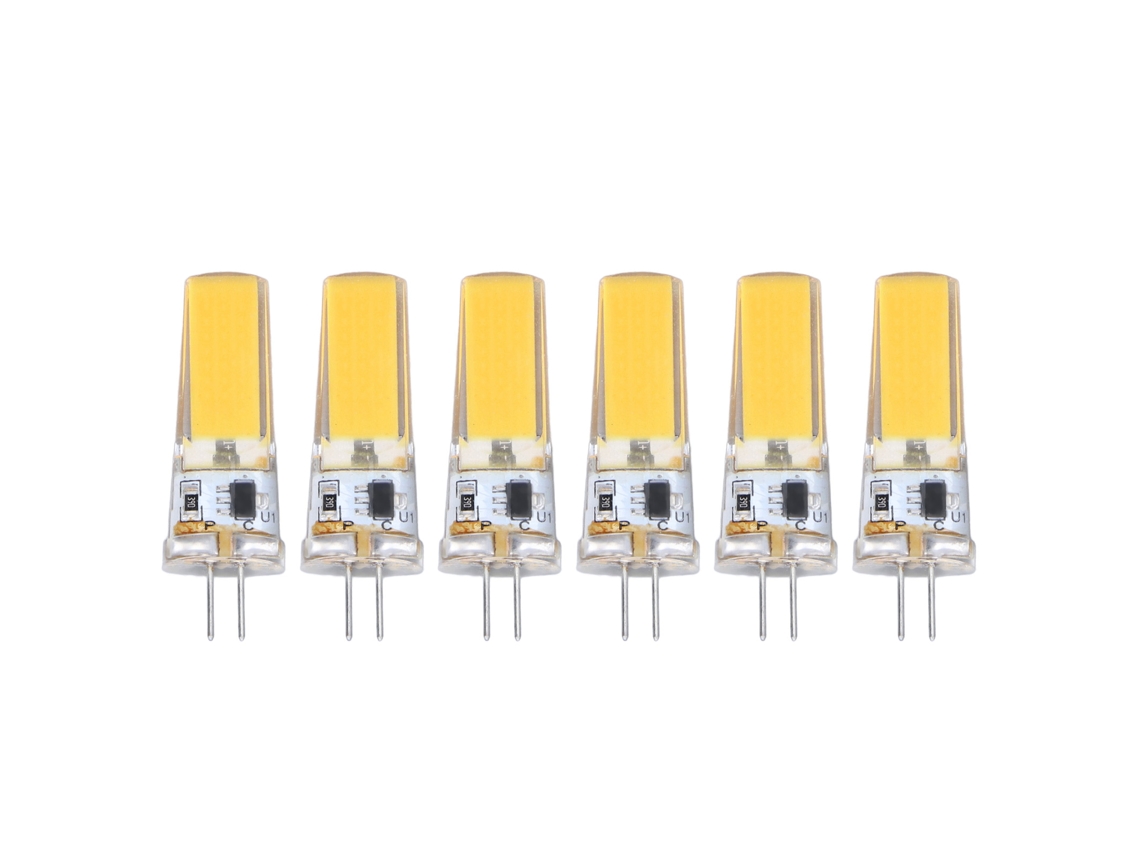 6 Lâmpadas Led G4 9w dimmable Cob 500lm 3000k luz quente para lustres teto paisagismo