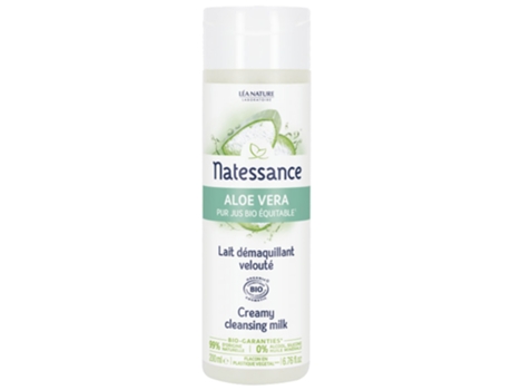 Leite de limpeza puro de Aloe Vera Suco orgânico de comércio justo 200 ml NATESSANCE