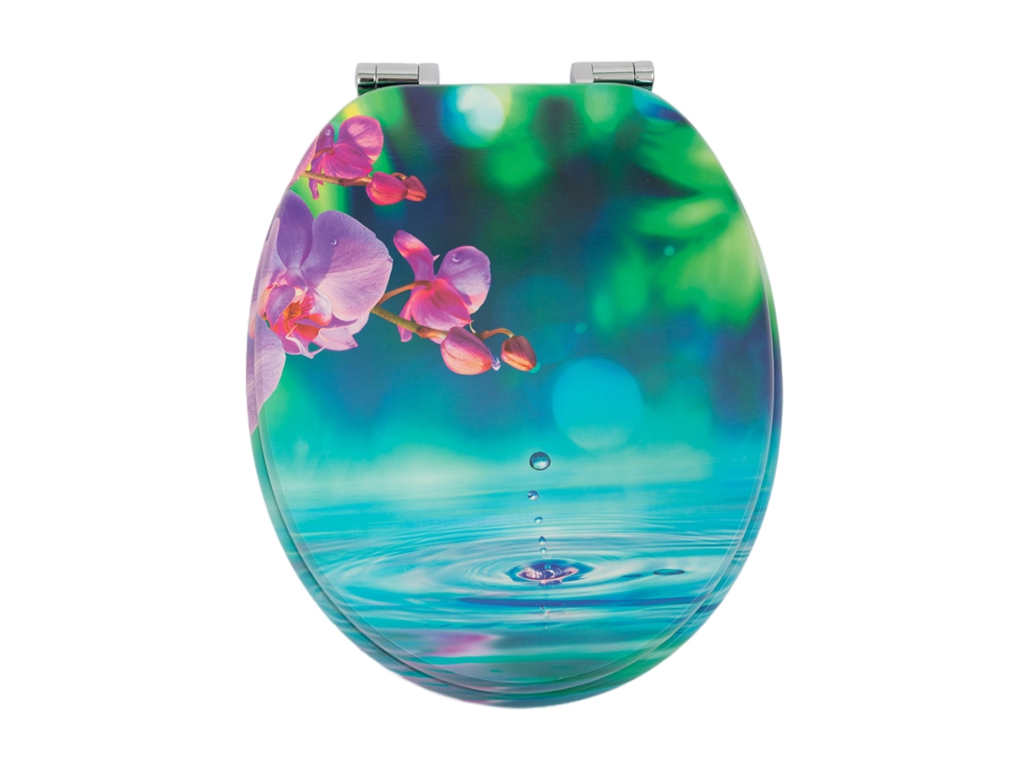Assento De Sanita Homseat Em Mdf Com Fecho Suave, Decoração De Orquídeas Aquáticas.