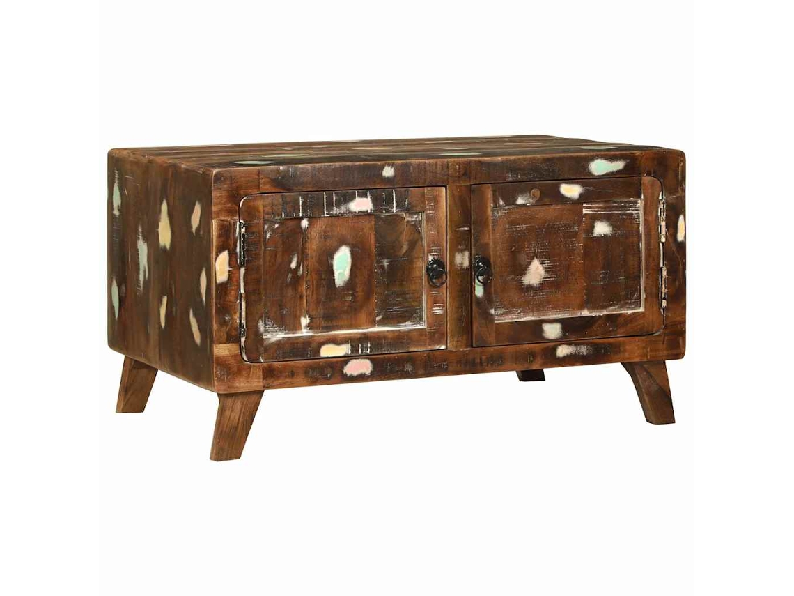Vidaxl Mesa De Centro Multicolor Madeira Reforçada Sólida