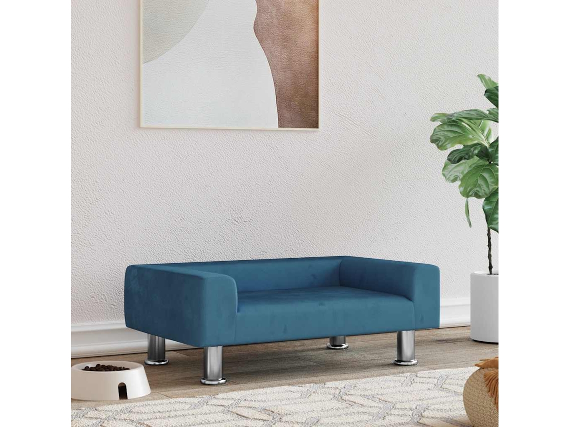 Vidaxl Cama 70x45x26,5 Cm Veludo Azul