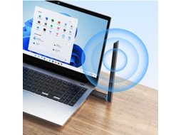 Placa De Rede Externa Usb Wifi 2,4 Ghz 5 Ghz 650 Mb/s Com Antena De 6 Dbi, Preta Slowmoose
