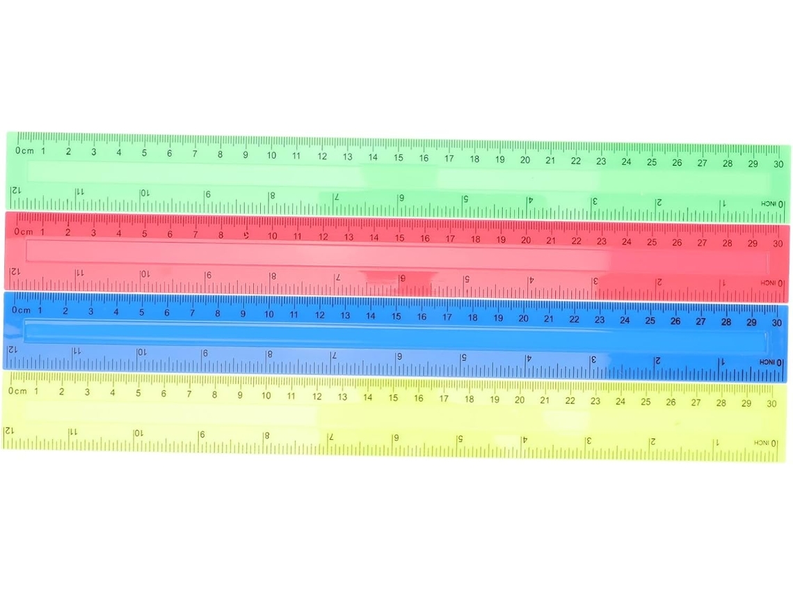 Lurelia Régua Plástica 8 Peças 30 Cm Com Leve E Resistente Para Geometria E Matemática