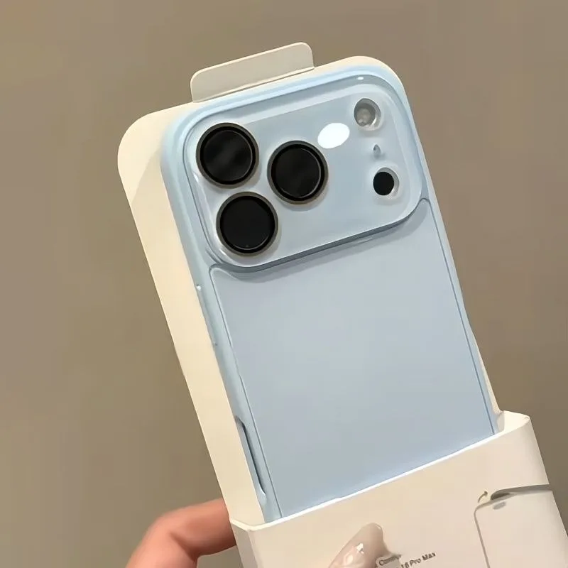 Capa Protetora Para Câmera Do Iphone 17 (azul), Com Parte Traseira Rígida E Resistente A Impactos Em Vidro Temperado.