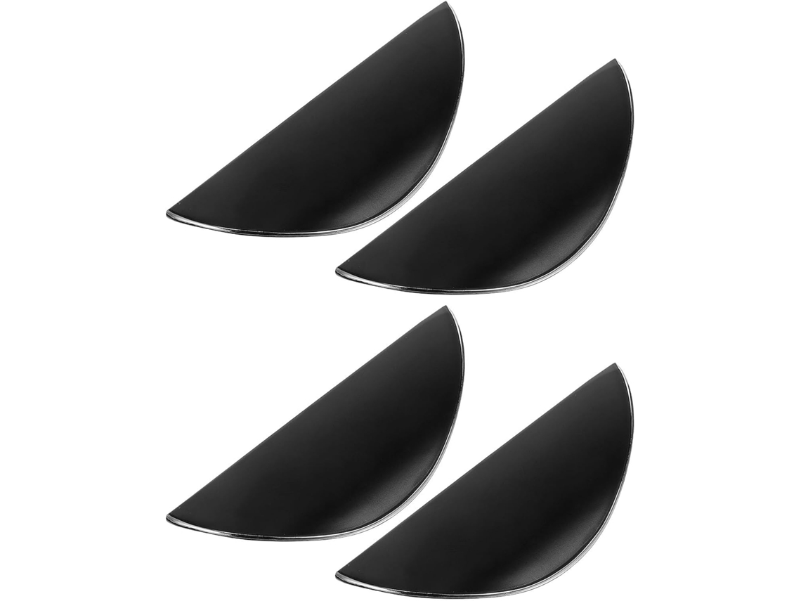 Conjunto De 4 Puxadores Para Armários Nuobesty Em Liga Zinco Preto, Com Design Em Meia Lua, Resistentes À Água E A