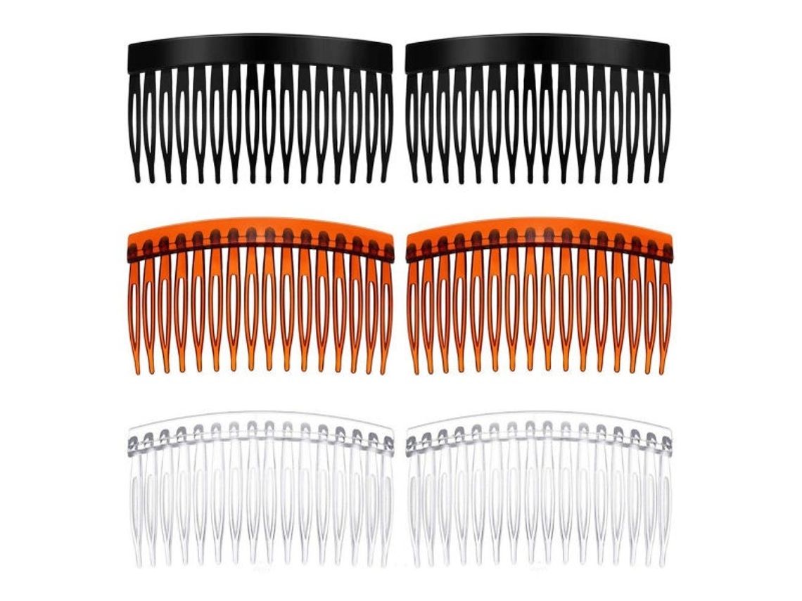 Pacote Com 6 Pentes De Cabelo Elysve Na Cor Transparente Para Pentear, Desembaraçar E Modelar Cabelo