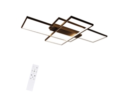 Nettlife Luz De Teto Regulável, 100 × 70 × 8 Cm, 3 Luzes De Teto Led Pretas Modernas Quadradas Com Controlo Remoto, Lâmpada De Teto Com Ilumina.