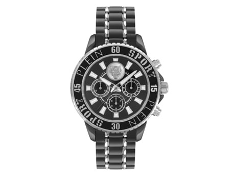 Relógio Homem Glam Chrono 44,00 Mm Bracelete De Aço Cor Da Bracelete Preto, Prateado Cinza À Prova De Água 5 Bar Philipp Plein Sport