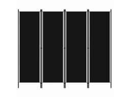 Vidaxl Divisória De Quarto Com 4 Painéis 200x180 Cm Preto