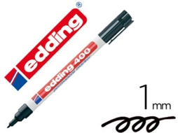 Marcador Edding Permanente 400 Preto Ponta Redonda 1 mm
