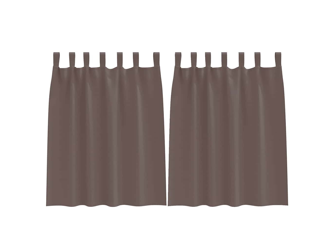 Conjunto 2 Cortinas Opacas Vidaxl Castanho Poliéster (140 X 140 Cm)