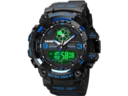 Lurelia Relógio Digital Desportivo, Visor Digital, Led, Cronómetro, Alarme, Data/calendário, 12/24h, Luminoso, Duplo Fuso/mostrador, 54 Mm, Resina