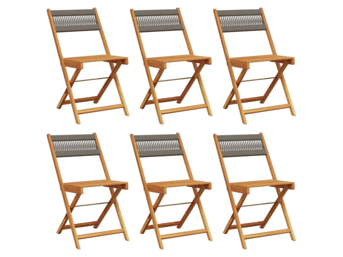 Maison Exclusive - Cadeiras De Jardim Dobráveis 6 Pcs Madeira Acácia Maciça Cinza