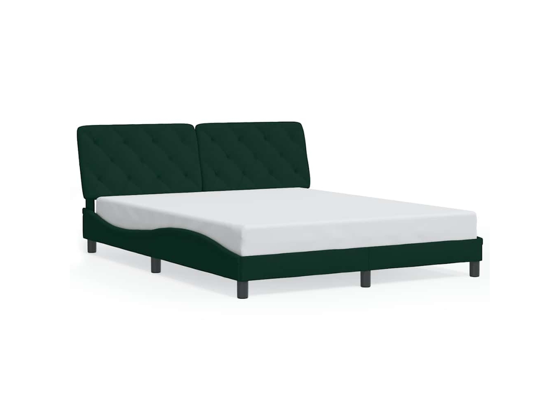 Estrutura de Cama Sem Colchão Veludo Verde Escuro MAISON EXCLUSIVE (160x200 cm)