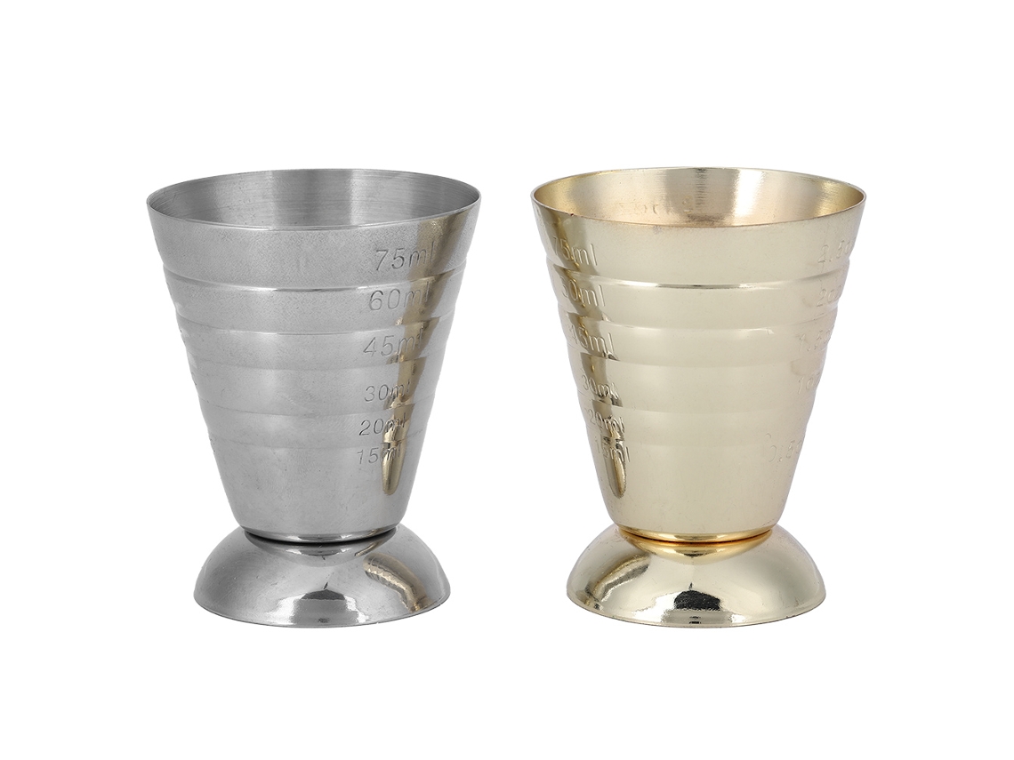 2 Peças Jigger De Aço Inoxidável 304 Multifuncional Para Coquetéis 75ml Ferramenta De Bar Copo Medidor Acessórios De Bartender