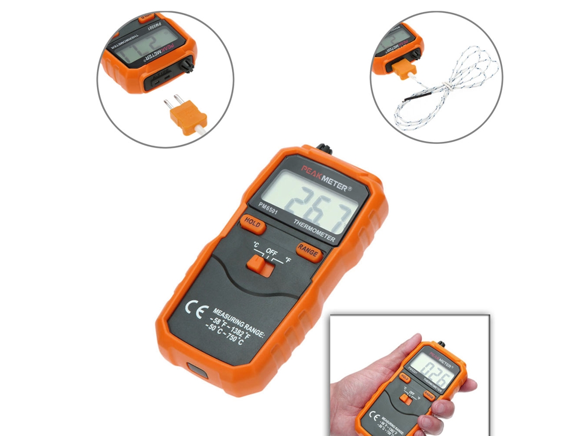 Termômetro Digital Peakmeter Pm6501 Tipo K
