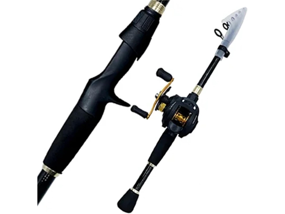 Vara Pesca Telescópica Carbono Portátil Ideal Iniciantes Experientes